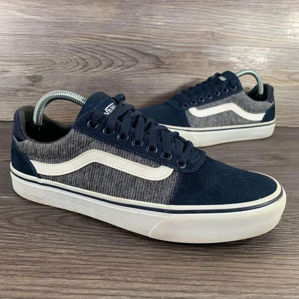 Vans Old Skool Sneakers Men’s Size 8.5 Gray Blue Suede